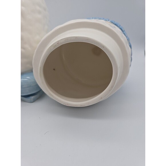 Ice Skating Snowman Ceramic Cookie Jar By Market Place - Picture 6 of 12